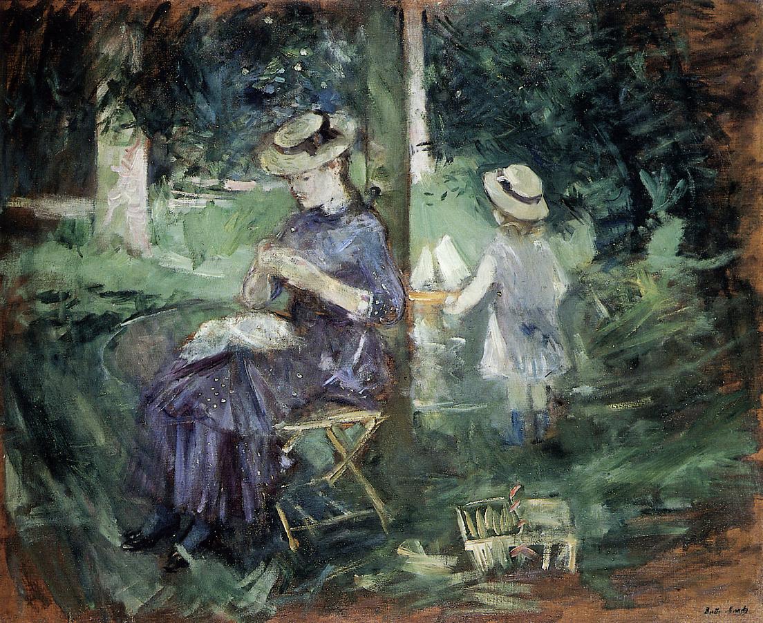 Берта Моризо - Женщина и ребенок в саду